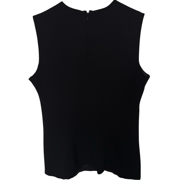 THEORY Black Lamb Leather Modern Seamed Shell Sleeveless Top P XS 0 - Picture 3 of 6